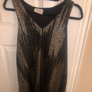 Metallic fit and flare dress